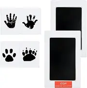CUBETA 2 Inkless Baby or Pet Handprints and Footprints Set, Safe and Non-polluting Prints of Baby and pet Handprints and Footprints, Comes with 4 Impression Cards, Suitable for Family Keepsake Gifts