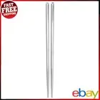 1 Pair Stainless Steel Chopsticks Tableware Non-slip Food Sticks (Silver) ?