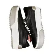 Vans Old Skool Stacked Shiny black leather platform sneaker