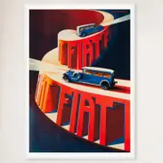 Galrie Charming French Vintage Car Poster - Classic Advertisement Art for Home & Office, White Frame, 50 x 70cm (20 x 28inch)