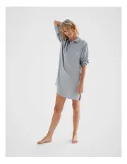 [Fine Day] Pure Silk Shirt Dress in Light Blue