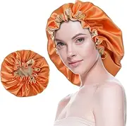 Beutyme Silk Bonnet for Sleeping Satin Bonnets Double Layer Reversible Hair Cap Bonnet for Women Long Curly Braid Hair