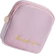 Anneome 1Pc Portable Sanitary Towel Storage Bag Durable Zippered Pouch for Travel Organizes Menstrual Pads Diapers and Accessories for Women Blue