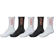 GLOBE BAR CREW SOCKS 5 PACK ASSORTED SKATEBOARD SURF MENS SIZE 7 - 11