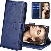 [FMPCUON] Case for Samsung Galaxy A34 Mobile Phone Case [Stand Function] [Card Slot] [Magnetic Closure] Flip Case Protective Leather Case for Samsung Galaxy A34 Brown
