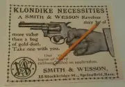 1898 Smith & Wesson Revolver Ad Alaska Klondike Gold Rush Poster Repo