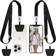 Phone Lanyard-2× Adjustable Neck Strap,2× Phone Patches,H HOME-MART Universal Cell Phone Lanyard Mobile Phone Lanyard Multifuctional Patch Lanyards Compatible with Most Smartphones