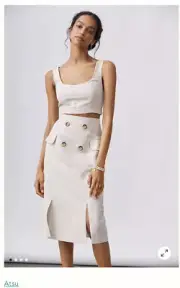 NWT Anthropologie Atsu Breezy Skirt Set with TOP Color Sand Size 12