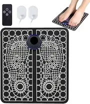 EMS Foot Massager Pad - Smart Electric Foot Stimulator | Rechargeable Foldable Foot Massage Mat With 8 Modes, 19 Intensity Levels For Feet & Calves, Portable Foot Machine For Home & Travel