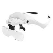 Upgrade Illuminated Headband Magnifier Hands-Free for Head Worn Lighted Magnifie