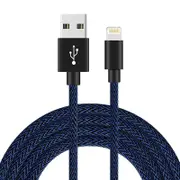 Catzon 1M 2M 3M Several Packs W iPhone Cable Phone Charger Nylon Braided Fast Charger Cable USB Cord -Black Blue