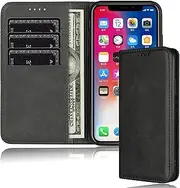 FROLAN for iPhone Xs Max Wallet Case with Card Holder, Premium PU Leather Credit Slot Flip Folio Book Drop Protection Shockproof Phone Cover for iPhone Xs Max 6.5 Inch - Black