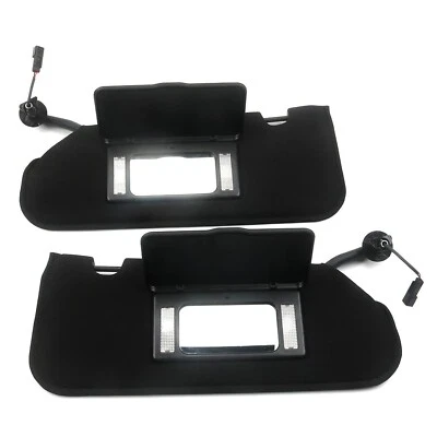 Sun Visors Sun Shades Vanity Mirror Pair W/LED Light Compatible with 2005-201...