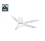 Hampton Bay 60" Ashby Park Ceiling Fan LED Light Integrated - White