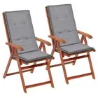 Garden Highback Chair Cushions 2 pcs Grey 120x50x3 cm Fabric vidaXL