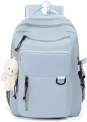 [cotmcor] Cute Backpack for School College, Aesthetic Backpack for Teens Girls Women, Kawaii Bookbag With Pins and Pendent