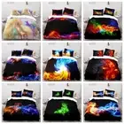 Colourful Flames Fire Blue Red Purple Burning Flames Doona Duvet Quilt Cover Set