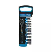 FIXTEC 12pcs Ratchet 1/2" Drive with Socket Set