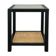 [Florabelle Living] Long Island Rattan Square Side Table Black