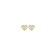 9ct Gold Diamond Heart Frame Stud Earrings