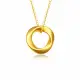 【赫本珠寶】999純黃金莫比烏斯環項鍊-0.08錢(圓環直徑12.7mm)