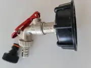 IBC Tank/tote adaptor, 1/2" Valve-Tap-Faucet, Lockable- keep that resource safe