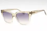 MOSCHINO LOVE MOL065/S 010A FF Sunglasses Beige Frame Gray Fuchsia Lenses 52mm