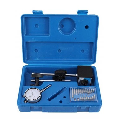 Dial Indicator with Magnetic Base Holder Fine Adjustable Long Arm 0-1 Inch8194