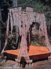 Macrame masterpieces: curtains, bed, plant hangers... Vtg patterns - see pics