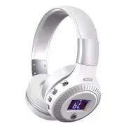 B19 HiFi Wireless bluetooth Headphone LED Display Noise Cancelling TF Card Stereo Earphone Headset WHITESILVER COLOR