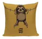 Sloth Hang In There Baby PUG5 Cushion Pillow Cover Animal Tree Happy Lazy Rope