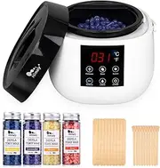 himaly Hot Wax Warmer Machine Electric Wax Heater with 4 Flavors Hard Wax Beans and 20 Wax Applicator Sticks Hair Removal Waxing Kits Professional for skin Body Bikini Area Legs