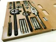British Standard Whitworth 1/4" To 1/2" 24 Pcs Tap & Die Set BSW.