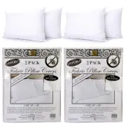 4PC Premium Fabric Zippered Pillow Cover Deluxe Luxurious Bed Bug Protector Case