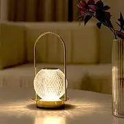 HEQET Cordless Lamp Crystal Battery Operated Lamp,Night Light for Livingroom, Bedroom,Kidsroom,Outdoor,Restaurant,Nightstand, Wireless Rechargeable Dimmable