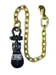 2 ton snatch block w/ chain flatbed tow truck rollback wrecker car carrier cable