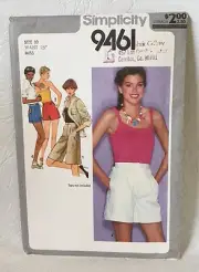 Simplicity 9461 Sewing Pattern UNCUT Size 10 Misses Walking Shorts only