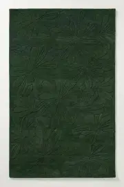 Hand-Tufted Wool Rug Floral Green Modern Carpet Home Decor