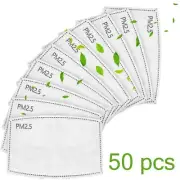 (50pcs) PM2.5 Filter 5 Layer Face Mask Filter Super Fresh Air Filter Adult