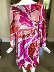 Emilio Pucci Rare Long Sleeve Sequin Mini Dress New with Tags