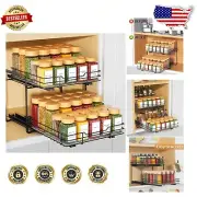 Heavy Duty Spice Shelf with Smooth Glide - Dual Slide Rails for Kitchen Storage