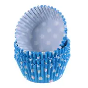 100 Count Cupcake Liners Blue Dot Cupcake Muffins Liners Paper Baking Cups
