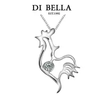 在飛比找momo購物網優惠-【DI BELLA】金雞報喜 天然真鑽墜鍊(3分)