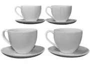 DIANE VON FURSTENBERG DVF Pebblestone White Tea Coffee Cup/Saucers Set/4 New