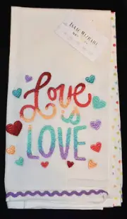Isaac Mizrahi Kitchen Towels Valentine's Rainbow Pride Set of 2 NEW #4