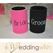 Bride and Groom Stubby Wedding Cooler Set