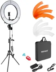 Camera Photo Video Light Kit: 18 Inches/48 Centimeters Outer 55W 5500K Dimmable LED Ring Light, Light Stand, Receiver for Smartphone, YouTube, TikTok Self Portrait Video Shooting