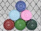 Ottoman Unstuffed Pouf Moroccan leather, handmade footstool, Home Decoration