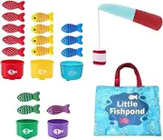 Eigell Cloth Fishing Game Toy Crawling Activity Mat Children Parent Child Interactive Stacking Cups Early Educational Toy