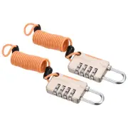 2Pcs Luggage Cable Lock 4 Digit Combination Padlock 3.3Ft Spring Cable Yellow